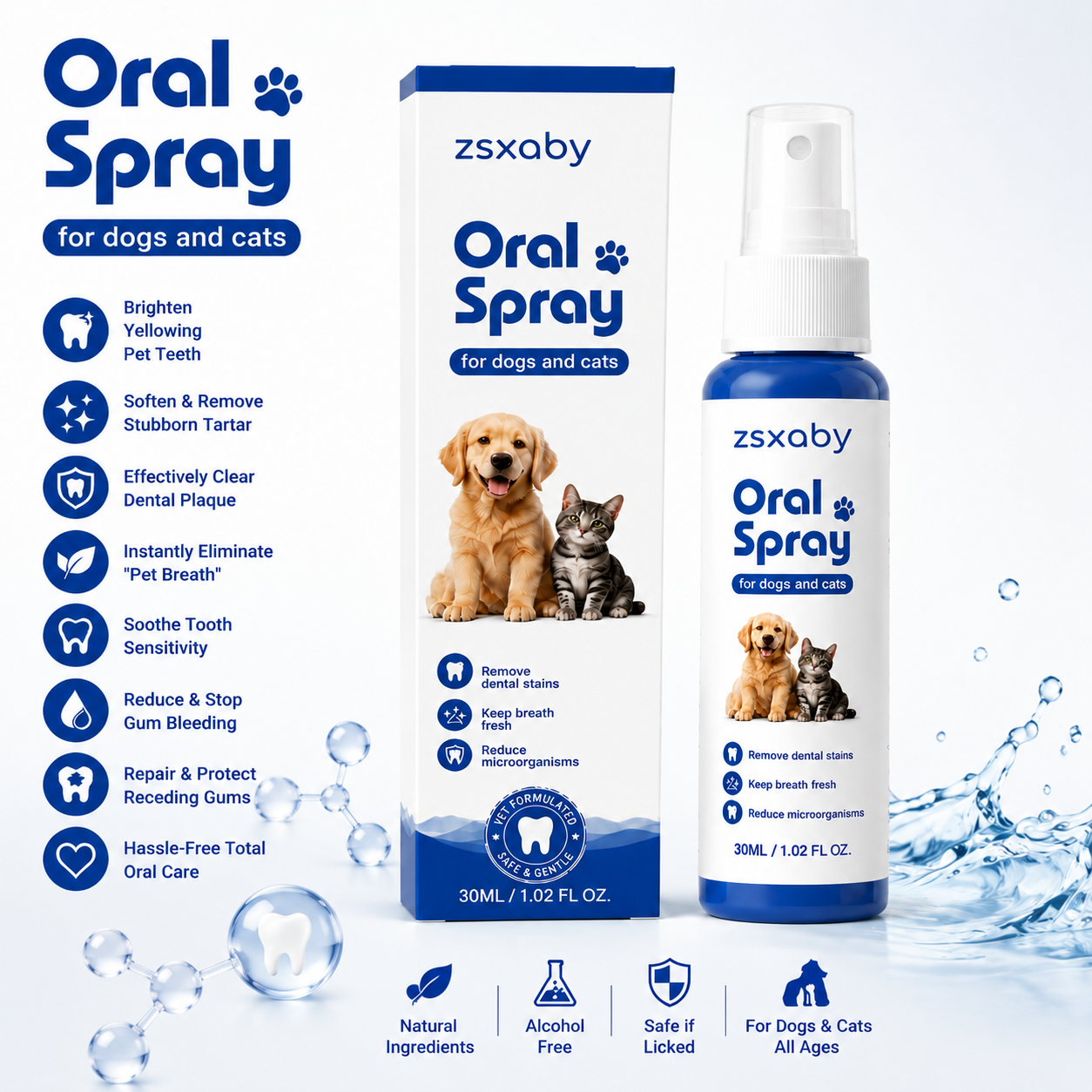 zsxaby™ No-Brushing Oral Care Spray for Dogs & Cats